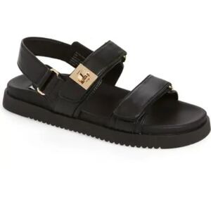 Steve Madden Black Leather Mona Sandals